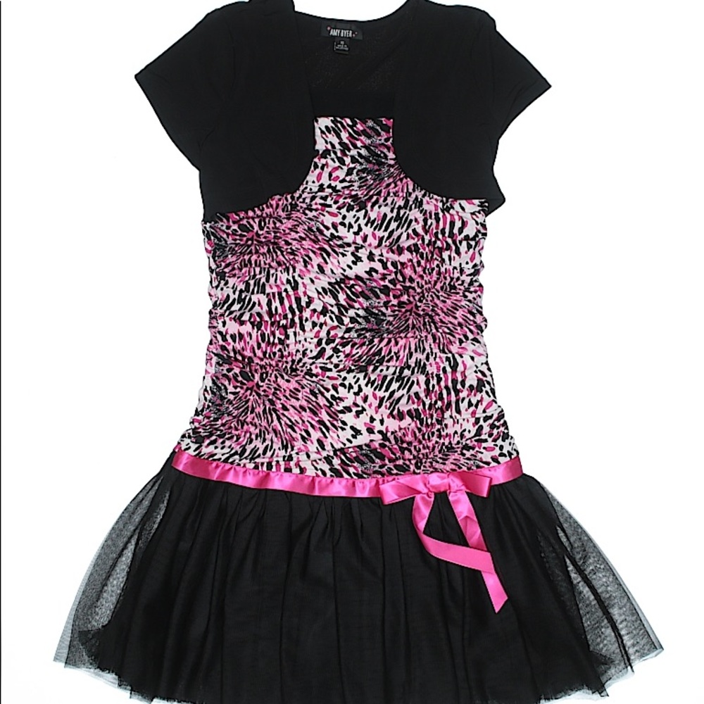 Amy Byer Pink Leopard Print Dress